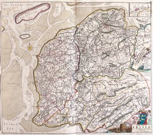 Kart over Friesland (Tyskland) (radering av Frederick de Wit