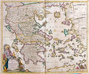 Kart over Hellas (etsing av Frederick de Wit