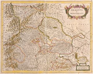 Kart over Piemont (Italia) (etch av Frederick de Wit