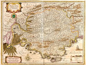 Kart over Provence (Frankrike) (etch av Frederick de Wit