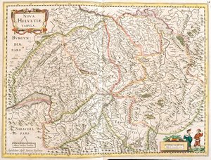 Kart over Sveits (etsing av Frederick de Wit
