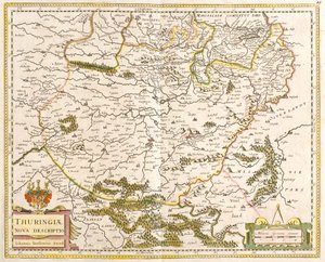 Kart over Thüringen (Tyskland) (etsing av Frederick de Wit