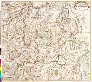 Kart over Westfalen (Tyskland) (radering av Frederick de Wit