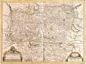Kart over erkehertugen i Østerrike (etsing av Frederick de Wit