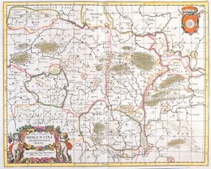 Kart over Archeveche of Mainz (Tyskland) (radering av Frederick de Wit