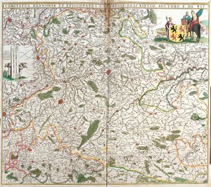 Kart over greven av Hainaut (Hainaut) (Belgia) og Eveche of Cambresis (Frankrike) (radering av Frederick de Wit