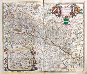 Kart over hertugen av Alsace (Frankrike) (radering av Frederick de Wit