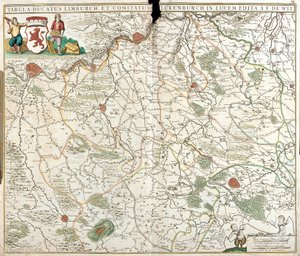 Kart over hertugdømmet Limburg (Belgia) (radering av Frederick de Wit