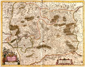 Kart over hertugen av Lorraine (Frankrike) (radering av Frederick de Wit