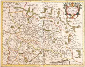 Kart over hertugen av Schlesien (Tyskland og Tsjekkia) (radering av Frederick de Wit