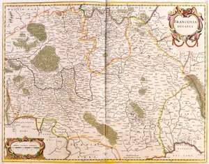 Kart over hertugen av Franken (Tyskland) (radering av Frederick de Wit