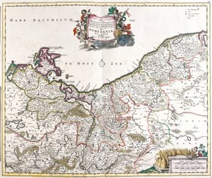 Kart over hertugen av Pommern (Polen) (radering av Frederick de Wit