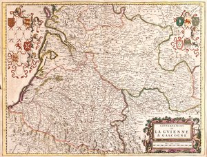 Kart over regjeringen i Guyenne og Gascogne (Frankrike) (radering av Frederick de Wit