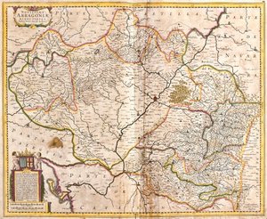 Kart over kongeriket Aragon (Spania) (radering av Frederick de Wit