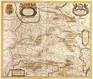 Kart over kongeriket Castilla (Spania) (radering av Frederick de Wit