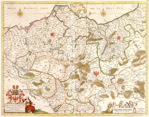 Kart over markgrevskapet i Brandenburg (Tyskland) (radering av Frederick de Wit