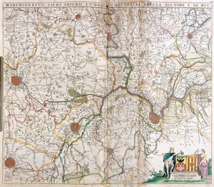 Kart over markisatene av det hellige germanske rike og herredømmet Mechelen (Nederland) (radering av Frederick de Wit