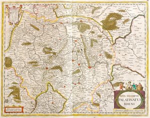 Kart over Pfalz Rhenan (Tyskland) (radering av Frederick de Wit