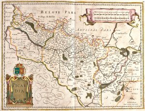 Kart over provinsen Picardie (Frankrike) (radering av Frederick de Wit