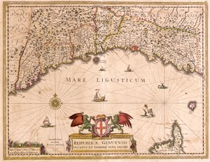 Kart over republikken Genes (Italia) (radering av Frederick de Wit