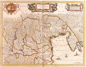 Kart over de venetianske territoriene i Italia (etsing av Frederick de Wit