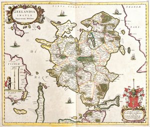 Kart over øya Zelande (Nederland) (etsing av Frederick de Wit