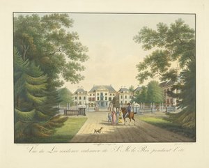 Utsikt over Paleis het Loo Vue du Loo ordinære bolig for S.M. le Roi pendent l