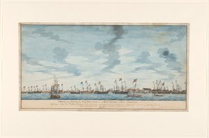 Utsikt over byen Paramaribo av Frederik Jägerschiöld (signed by artist)
