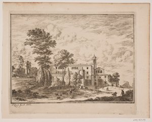 En klosterbygning midt i en italiensk landsby