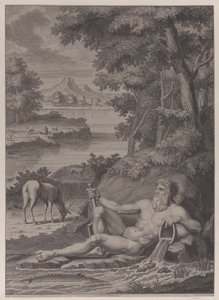 Elvegud i et landskap, 1725.