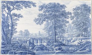 Plakett med italiensk landskap Plakett med et italiensk landskap av Frederik van Frytom (attributed to)