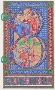 Opplyst initial B, 1830-62.