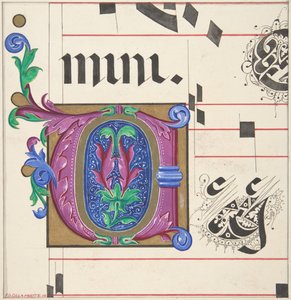 Opplyst initial fra salmebok, 1830-62.