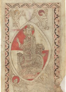 Kristus i Majestet [recto] av French 12th Century