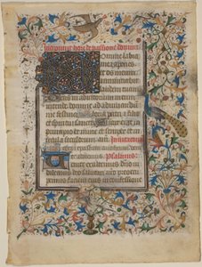 Manuskriptblad fra en timebok (incip. Passionis) av French 14th Century
