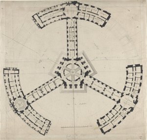 Grunnplan for et kunstakademi av French 18th Century