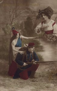 En soldat blir guidet av Liberty og tenker på hjemmet (tonet bilde) av French Photographer