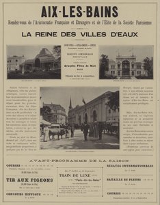 Aix-les-Bains, møtested for aristokratiet i Frankrike og i utlandet og eliten i det parisiske samfunnet (s/hv-bilde) av French Photographer