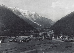 Argentieres og Mont-Blanc (s/hvitt bilde) av French Photographer