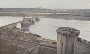 Avignon, festningsverk og Pont Saint Benezet av French Photographer