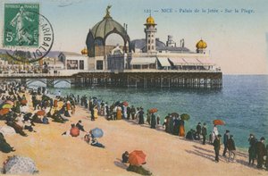Strand og Palais de la Jetee, Nice. Postkort sendt i 1913. av French Photographer