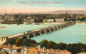 Bordeaux, broen, byen av French Photographer