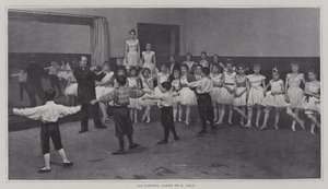 Gutter i en ballettklasse (s/hvitt bilde) av French Photographer