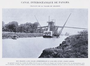 Panama Interoceanic Canal, Chagres Valley Works (s/hv-bilde) av French Photographer