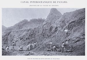 Panama Interoceanic Canal, Chagres Valley Works (s/hv-bilde) av French Photographer