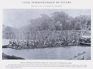 Panama Interoceanic Canal, Chagres Valley Works (s/hv-bilde) av French Photographer