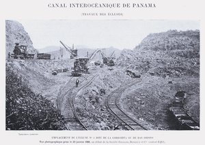 Panama Interoceanic Canal, Lock Works (bw-bilde) av French Photographer