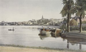Castelnaudary, generell utsikt tatt fra Grand Bassin av French Photographer