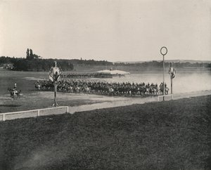 Kavalerimanøver på Longchamps (s/hv-bilde) av French Photographer