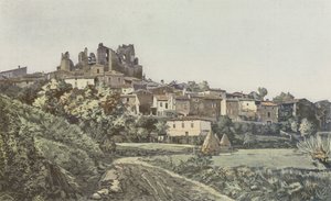 Chabrillan, generell utsikt og ruinene av Chateau av French Photographer